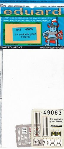 Eduard Photoetch 1:48 - F-4 Seatbelts green FABRIC - (EDP49063)