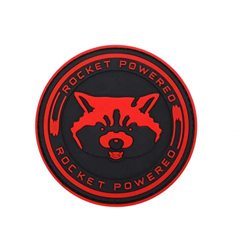 Morton Home-Rocket Powered Tactical Military Badge Hook Back Type 3D PVC Rubber Patch (red)
