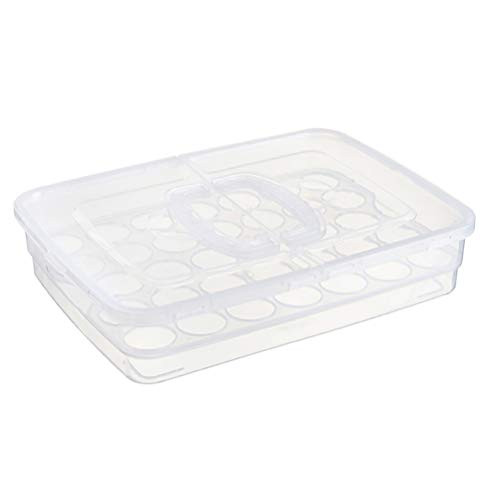 Cabilock Plastic Egg Holders Refrigerator Organizer Bins Egg Tray Holder Portable Storage Container for Fridge Freezer