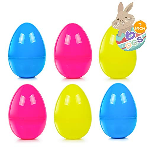 HOOJO 6 Pack 6.5 Inches Extra Large Fillable Plastic Eggs fillable with 6 Colors for Easter Egg Hunt, Basket Stuffers Fillers, Classroom Prize Supplies, Filling Treats and Party Favor HOOJO 6 Pack 6.5 Inches Extra Large Fillable Plastic Eggs fillable with 6 Colors for Easter Egg Hunt, Basket Stuffers Fillers, Classroom Prize Supplies, Filling Treats and Party Favor