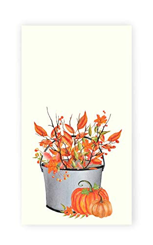 Fall Pumpkin Orange Foliage Kitchen Tea Towel, Bath Hand Towel, Kitchen Decor, Hostess Gift Dish Towel