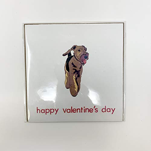 Airedale Terrier Happy Valentine's Day Greeting Card Airedale Terrier Happy Valentine's Day Greeting Card
