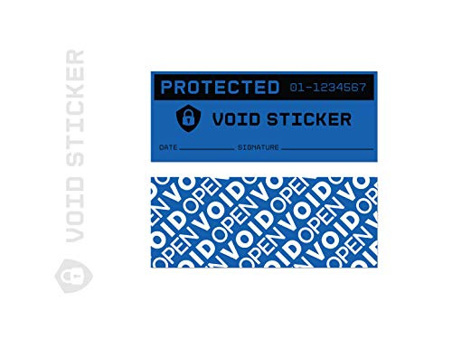 100 Customs Stickers - Tamper Evident Stickers - Tamper-Resistant Labels - Tamper Proof Stickers - Highly Security Tamper Evident Stickers - Warranty Void Labels - Unique Numbering (Blue, Large)