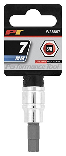 Performance Tool W38897 Hex Bit Socket, 3/8" Drive, 7mm
