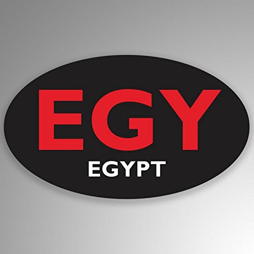JMM Industries Egypt Abbr. Vinyl Decal Sticker Car Window Bumper 2-Pack 5-Inches by 3-Inches Oval Premium Quality UV-Resistant Laminate PDS650