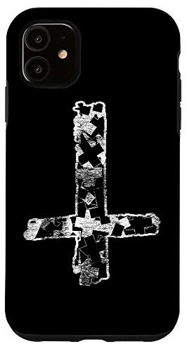 iPhone 11 Satanist Gift Vintage Occult Upside Down Cross Satanic Case