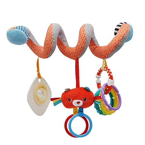 SNAFUL Spiral Activity Toy,Baby Hanging Toys,Infant Baby Spiral Plush Toys for Crib Bed Stroller Bar Car Seat Mobile (Style 1)