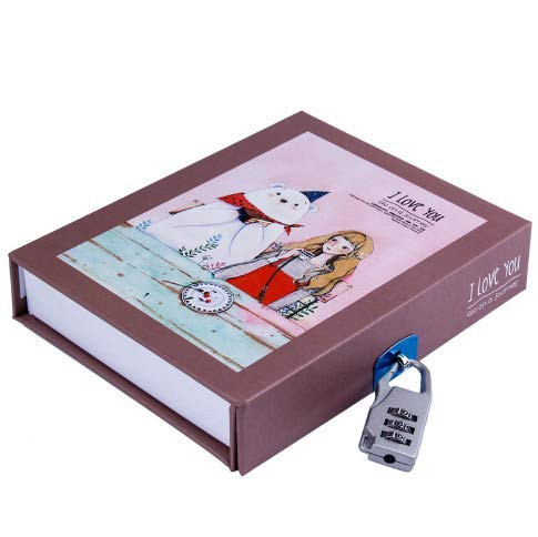 Clobeau Lockable Diary,Lockable Journal Notebook Diary Travel Book A5 Notebook with Lock Memo Secret Diary Writing Journal Sketchbook Notepad Daybook Memorybook Journal Password Notebook (Tan)