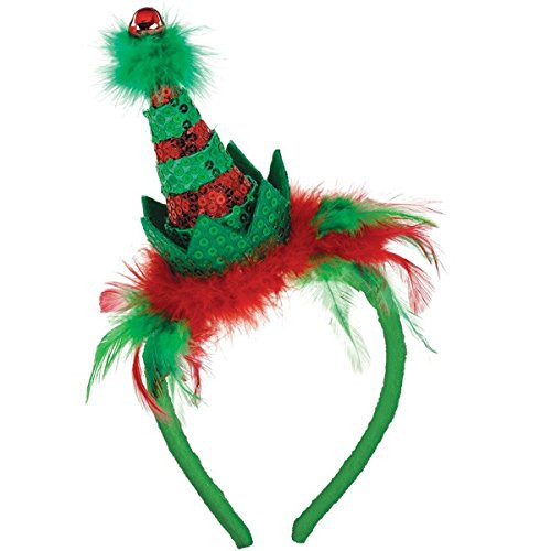 Amscan Multicolored Fashionable Elf  Fabric Headband | Christmas Accessory