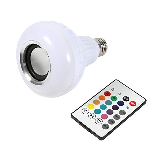 JingYi Led Music Lamp,E27 12W LED RGB Bluetooth Speaker Bulb Wireless Music Playing Light Lamp with Remote Control LED Music Bulb