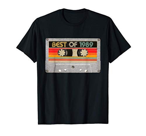 Best Of 1989 32nd Birthday Gifts Cassette Tape Vintage T-Shirt