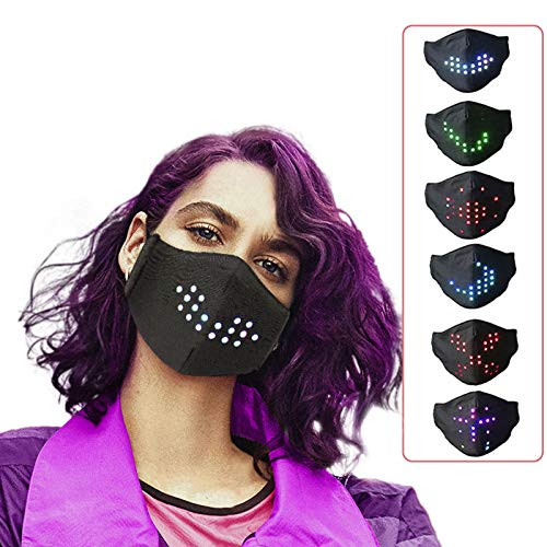 LED Voice-activated Rave Facemask Glowing Luminous Light up Costumes Facemask for Men Women Face_ Mask Music Party Festival Light up Flashing Masquerade Face cover LED Voice-activated Rave Facemask Glowing Luminous Light up Costumes Facemask for Men Women Face_ Mask Music Party Festival Light up Flashing Masquerade Face cover