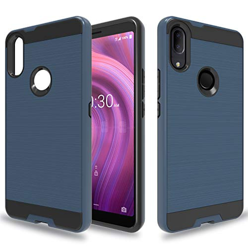 Wtiaw:Alcatel 3V 2019 Case,Alcatel 3V (2019) 5032W Case,Alcatel 5032W Case,Alcatel 3V 2019 Phone Case, Brushed Metal Texture  Hybrid Dual Layer Defender Case for Alcatel 3V 2019-CL Metal Slate