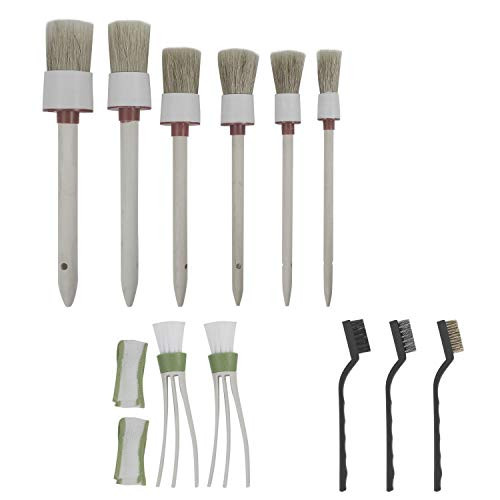 LOOYUAN 11 Pieces Auto Detailing Brush Set with Natural Boar Hair Detail Brush,Stainless Steel Wire Brush,Car Air Conditioner Cleaner Brush for Cleaning Wheels, Interior, Exterior, Leather LOOYUAN 11 Pieces Auto Detailing Brush Set with Natural Boar Hair Detail Brush,Stainless Steel Wire Brush,Car Air Conditioner Cleaner Brush for Cleaning Wheels, Interior, Exterior, Leather