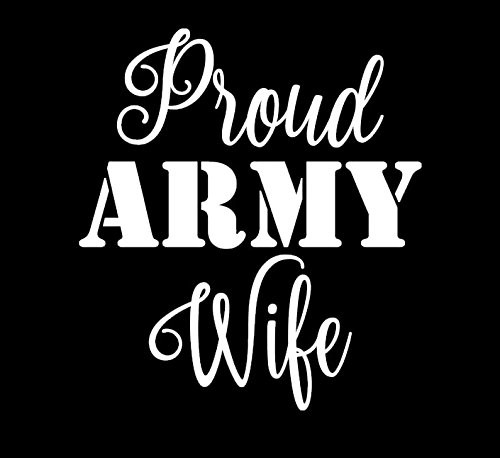Makarios LLC Proud Army Wife Military Decal Vinyl Sticker Cars Trucks Vans Walls Laptop MKR| WHITE |5.5 x 5 IN|MKR118 Makarios LLC Proud Army Wife Military Decal Vinyl Sticker Cars Trucks Vans Walls Laptop MKR| WHITE |5.5 x 5 IN|MKR118