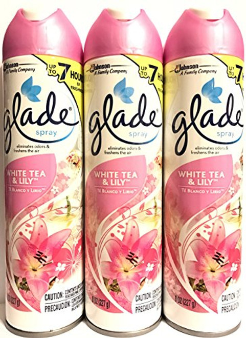 Glade Air Freshener Spray - White Tea and Lily - Net Wt. 8 OZ (227 g) Per Can - Pack of 3 Cans Glade Air Freshener Spray - White Tea and Lily - Net Wt. 8 OZ (227 g) Per Can - Pack of 3 Cans