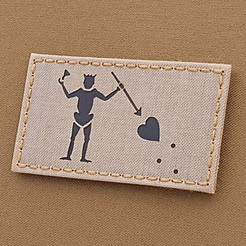 IR Blackbeard Pirate Edward Teach 2x3.5 DEVGRU Desert Sand Tan Navy Seals Tactical Morale Touch Fastener Patch