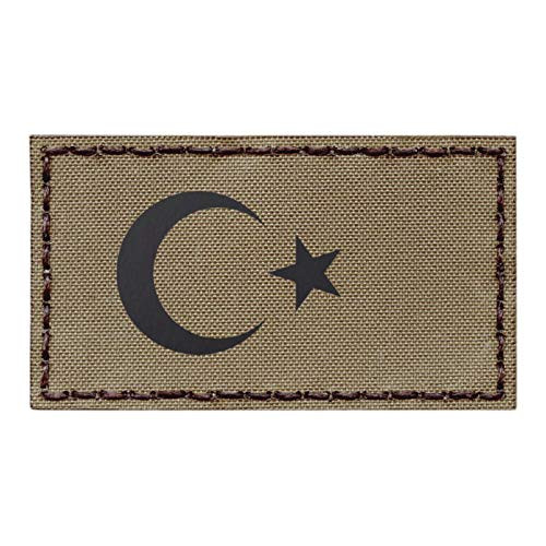 IR Tan Coyote BrownTurkey Turkiye Flag 2x3.5 IFF Infrared Tactical Morale Fastener Patch IR Tan Coyote BrownTurkey Turkiye Flag 2x3.5 IFF Infrared Tactical Morale Fastener Patch