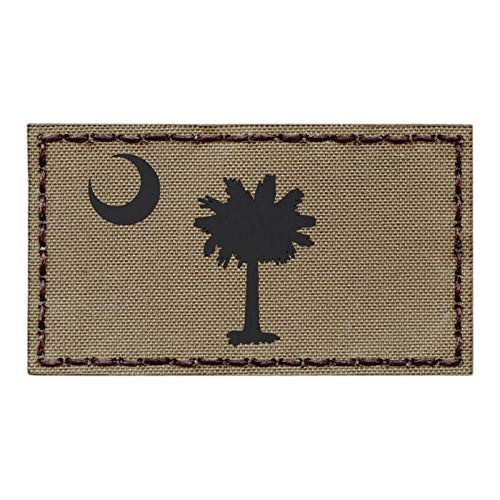 IR Tan Coyote South Carolina State Flag 2x3.5 Infrared IFF Tactical Morale Fastener Patch IR Tan Coyote South Carolina State Flag 2x3.5 Infrared IFF Tactical Morale Fastener Patch