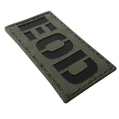 Olive Drab OD Green Infrared EOD Explosive Ordnance Disposal Bomb Squad 3.5x2 Tactical Morale Hook-and-Loop Patch