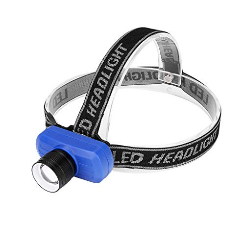 youeneom Led Headlamp Flashlight, Waterproof Led Rechargeable, Adjustable Headband, Zoomable Headlight for Running, Camping, Cycling, Hiking (Blue)
