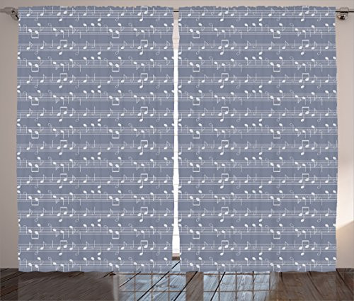 Ambesonne Grey Curtains, Piano Music Clay Motif Various Notes Beats Melody Rhythm Harmony Jazz, Living Room Bedroom Window Drapes 2 Panel Set, 108 inch X 84 inch, Pale Lavender Ambesonne Grey Curtains, Piano Music Clay Motif Various Notes Beats Melody Rhythm Harmony Jazz, Living Room Bedroom Window Drapes 2 Panel Set, 108 inch X 84 inch, Pale Lavender