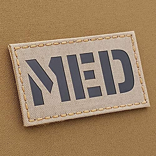 IR MED Medical EMS 2x3.5 Desert Sand Tan Paramedic EMT Tactical Morale Hook and Loop Patch