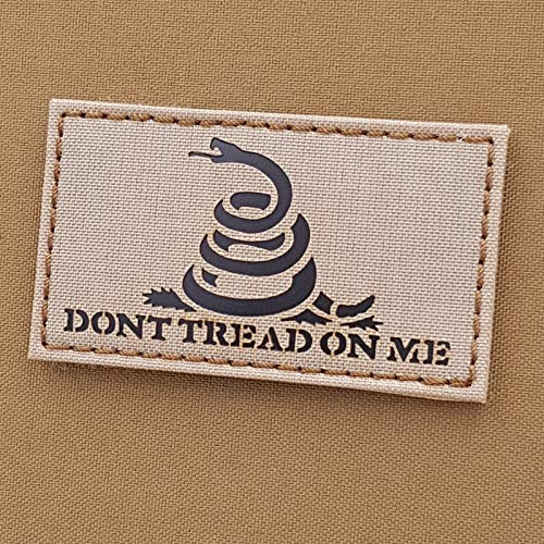 IR Gadsden Flag Desert Sand America DTOM Dont Tread On Me Snake Tan ArmyTactical Morale Hook-and-Loop Patch