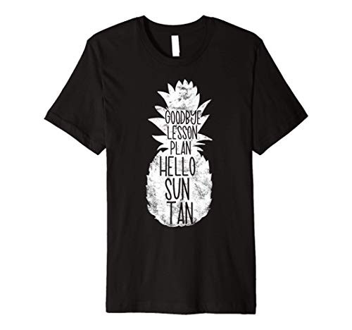 Goodbye Lesson Plan Hello Sun Tan Retro Vintage Pineapple Premium T-Shirt