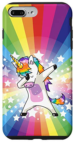 iPhone 7 Plus/8 Plus Dabbing Unicorn Rainbow Burst with Stars Case