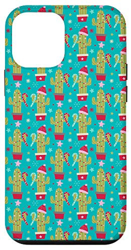 iPhone 12 mini Stars Candy Cane Cactus Christmas Cover Holiday Gift Phone Case