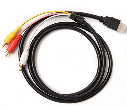 Yiany HDMI to RCA Cable, 1080P HDMI Male to 3-RCA Audio Video AV Component Converter Adapter Cable for HDTV - 5ft/1.5m