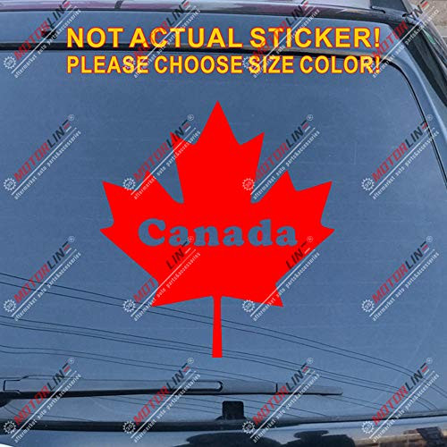 3S MOTORLINE Canada Red Maple Leaf Decal Sticker Canadian Car Vinyl Pick Size Color die Cut no bkgrd (red, 12'' (30.5cm))