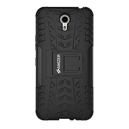 Amzer Hybrid Warrior Impact Resistant Cell Phone Case for Lenovo Zuk Z1 - Retail Packaging - Black