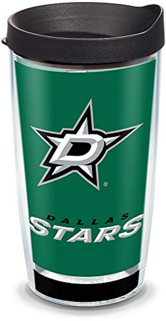 Tervis NHL Dallas Stars Shootout Insulated Tumbler with Wrap and Black Lid, 16oz, Clear Tervis NHL Dallas Stars Shootout Insulated Tumbler with Wrap and Black Lid, 16oz, Clear