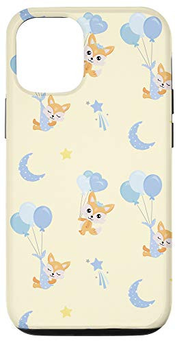 iPhone 12/12 Pro Cute Pattern Twinkle Star and Moon Fox Pastel Yellow Gift Case