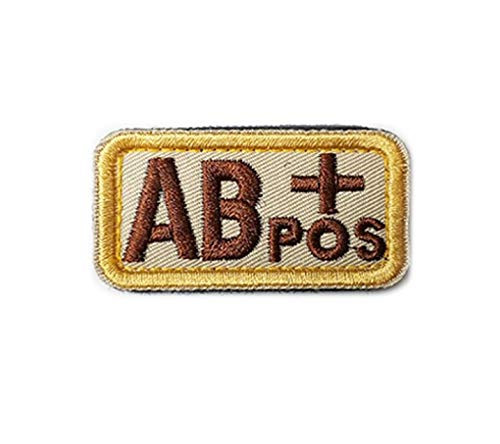 Morton Home Military Blood Type Positive Tactical Army Embroidered Patch (AB+POS)