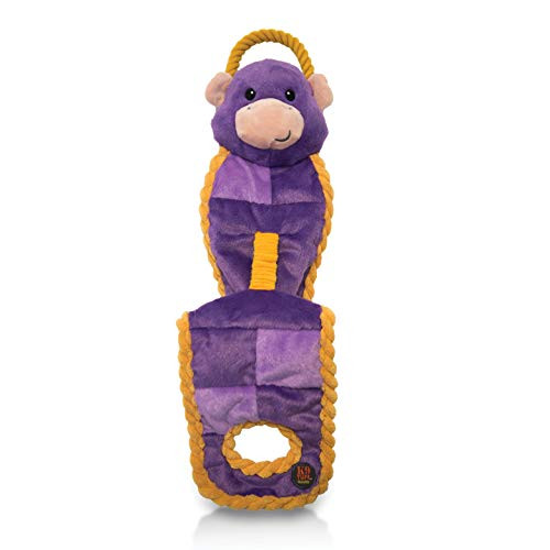 Charming Pet Tuginator Monkey Interactive Plush Crinkly Dog Tug Toy