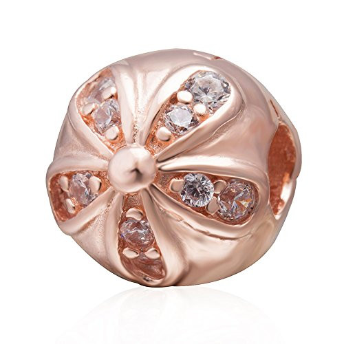 Daisy Charm with Rose Gold 925 Sterling Silver Flower Charm Lock Stopper Charm Flower Charm Spacer Charm Anniversary Charm for Pandora Charms Bracelet Daisy Charm with Rose Gold 925 Sterling Silver Flower Charm Lock Stopper Charm Flower Charm Spacer Charm Anniversary Charm for Pandora Charms Bracelet