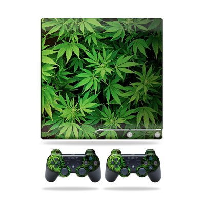 MightySkins Skin Compatible with Sony Playstation 3 Slim Console wrap Sticker Skins Weed