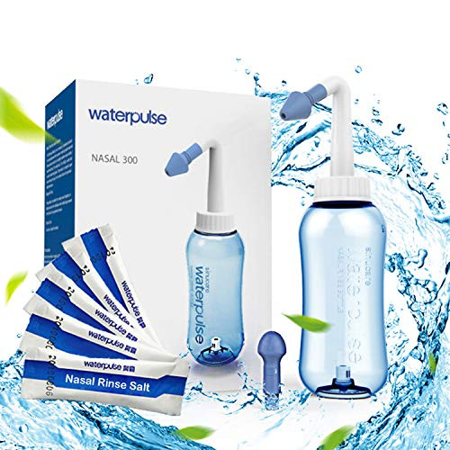 Neti Pot, Sinus Rinse Bottle 300ml Nasal Rinse Kit Nose Wash Cleaner Nasal Irrigation for Adult and Kid (with 2 Nozzles and 30 Nasal Since Salt Packets) Neti Pot, Sinus Rinse Bottle 300ml Nasal Rinse Kit Nose Wash Cleaner Nasal Irrigation for Adult and Kid (with 2 Nozzles and 30 Nasal Since Salt Packets)