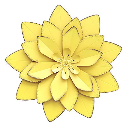 Wexbi Metal Flower Wall Sculpture - Flower Metal Wall Art Decor Indoor and Outdoor Metal Wall Art Flower - Metal Wall Flowers for Decoration Decorative Metal Flower Wall Decor (Yellow) Wexbi Metal Flower Wall Sculpture - Flower Metal Wall Art Decor Indoor and Outdoor Metal Wall Art Flower - Metal Wall Flowers for Decoration Decorative Metal Flower Wall Decor (Yellow)