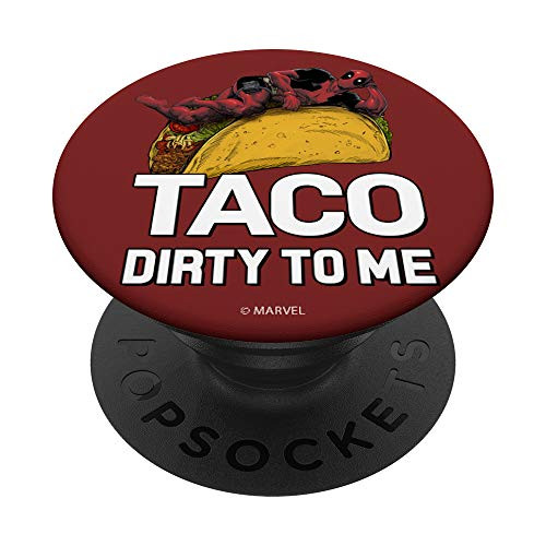 Marvel Deadpool Taco Dirty To Me PopSockets PopGrip: Swappable Grip for Phones  and  Tablets