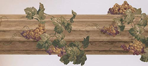 Purple Beige Grapes on Vine AU5163B Wallpaper Border