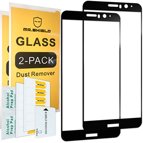 [2-PACK]-Mr Shield For Huawei Mate 9 [Tempered Glass] [Full Cover] [Black] Screen Protector with Lifetime Replacement Warranty