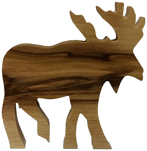 EARTHWOOD FINE WOOD PRODUCTS WLM-05 Olive Wood Moose Magnet, Brown