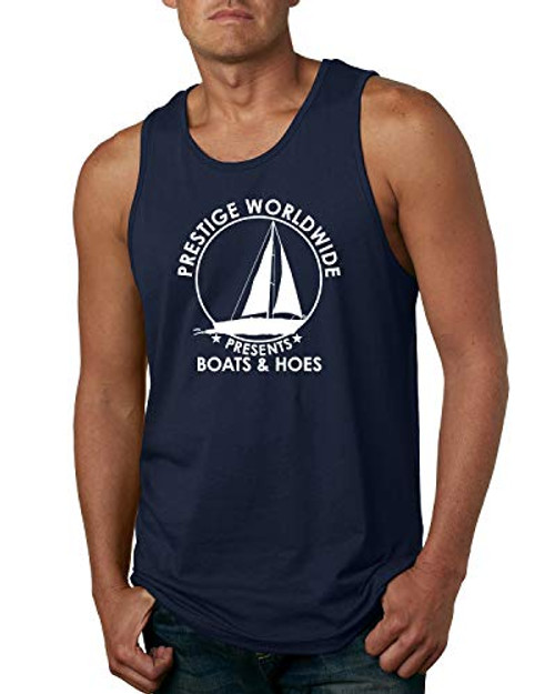 Wild Bobby Prestige Worldwide Funny Boats and Hoes Mens Pop Culture Graphic Tank Top, Navy, Large Wild Bobby Prestige Worldwide Funny Boats and Hoes Mens Pop Culture Graphic Tank Top, Navy, Large