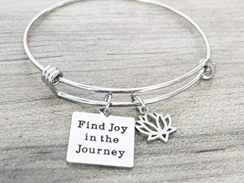 Find Joy in the Journey Bracelet, Lotus Flower Bracelet, Gift for Her, Inspirational Bracelet Find Joy in the Journey Bracelet, Lotus Flower Bracelet, Gift for Her, Inspirational Bracelet