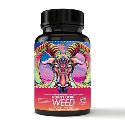 Horny Goat Weed Herbal Complex Extract for Men  and  Women: Performance Maca Root Tongkat Ali Powder  Testosterone Booster 1000mg Pure Dosage Capsules  Energy Stamina Ginseng by Totally Natural Remedies