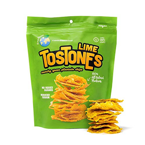TOSTONES - Green Plantains (Re-Sealable Bag) - 3.53 Oz per Unit (LIME, 1 Pack)